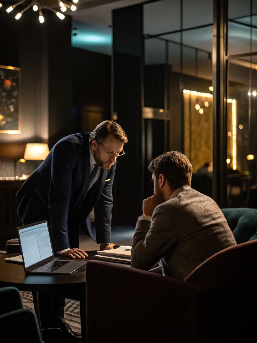 A consultant from ImmoView24 discussing the best financing options with a customer, highlighting personalized advice and support.