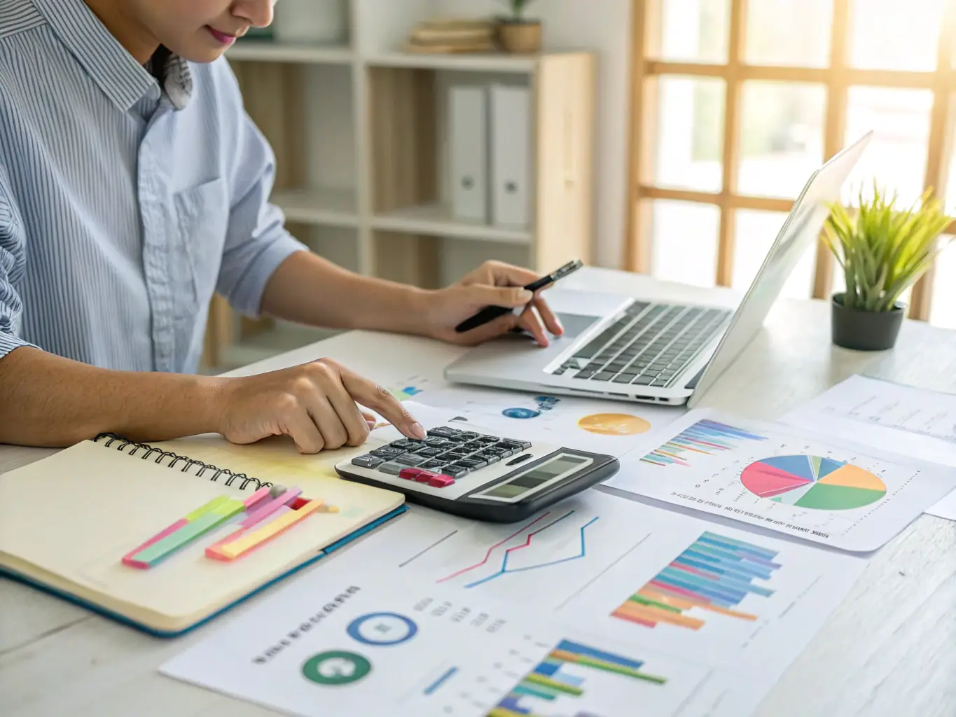 An image showing a person reviewing financial documents at a desk, symbolizing follow-up financing.